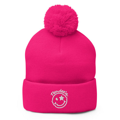 Nerdee's Official "Mr. Smiley" Logo Pom-Pom Beanie