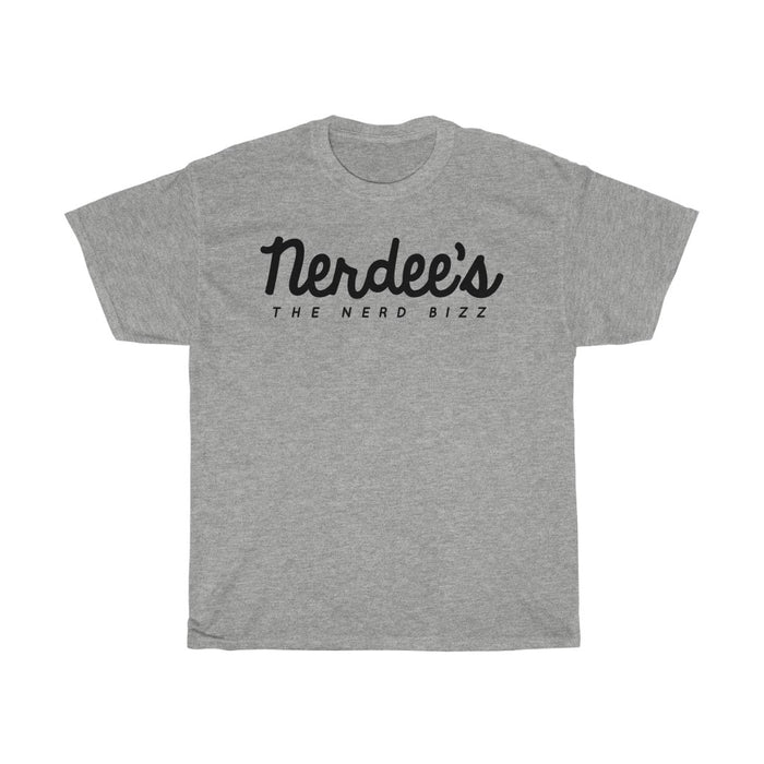 Nerdee's Official Script & "Mr. Smiley" Logo Tee  (Design 01 Front & Back) - Unisex Heavy Cotton Tee