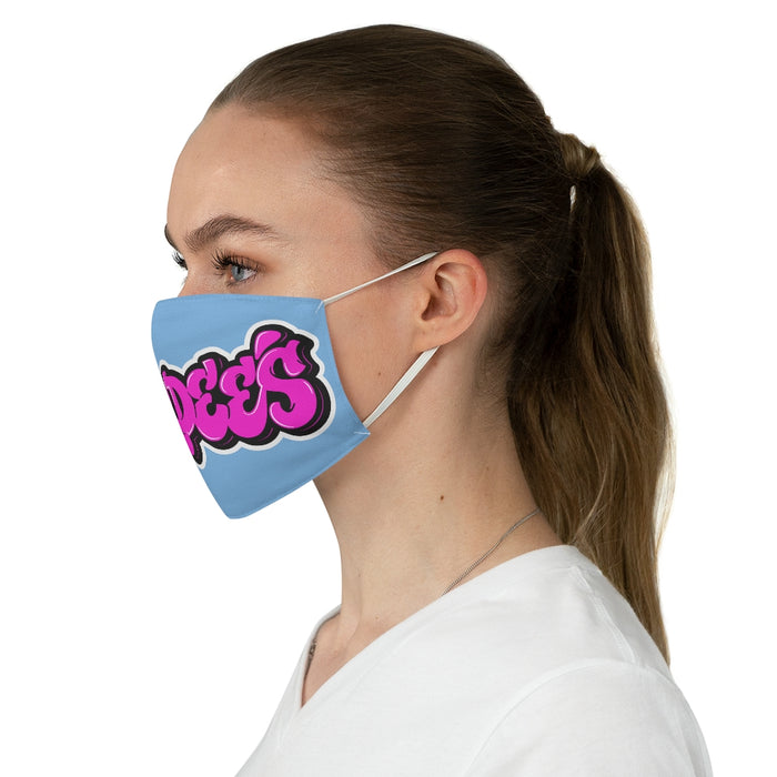 Nerdee's Original Pink Graffiti Logo Fabric Face Mask - LT Blue