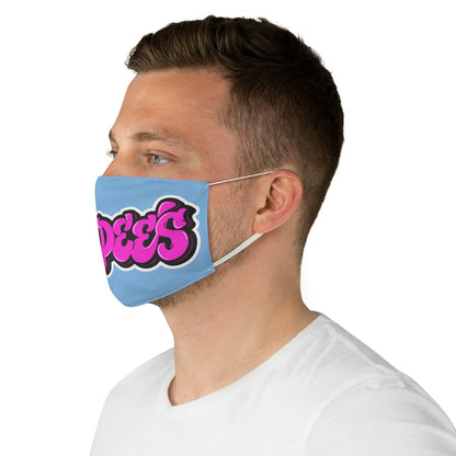 Nerdee's Original Pink Graffiti Logo Fabric Face Mask - LT Blue