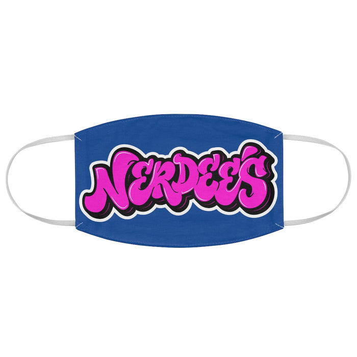 Nerdee's Original Pink Logo Fabric Face Mask - Blue