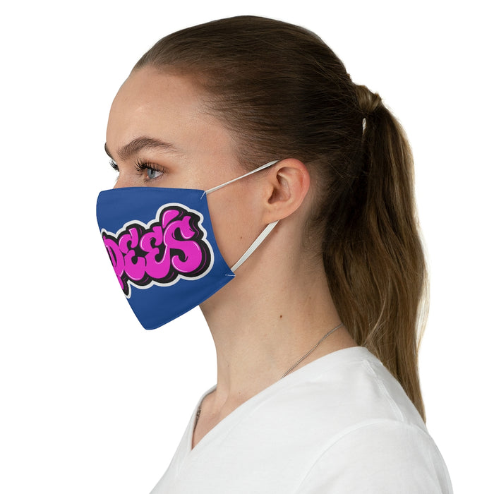 Nerdee's Original Pink Logo Fabric Face Mask - Blue