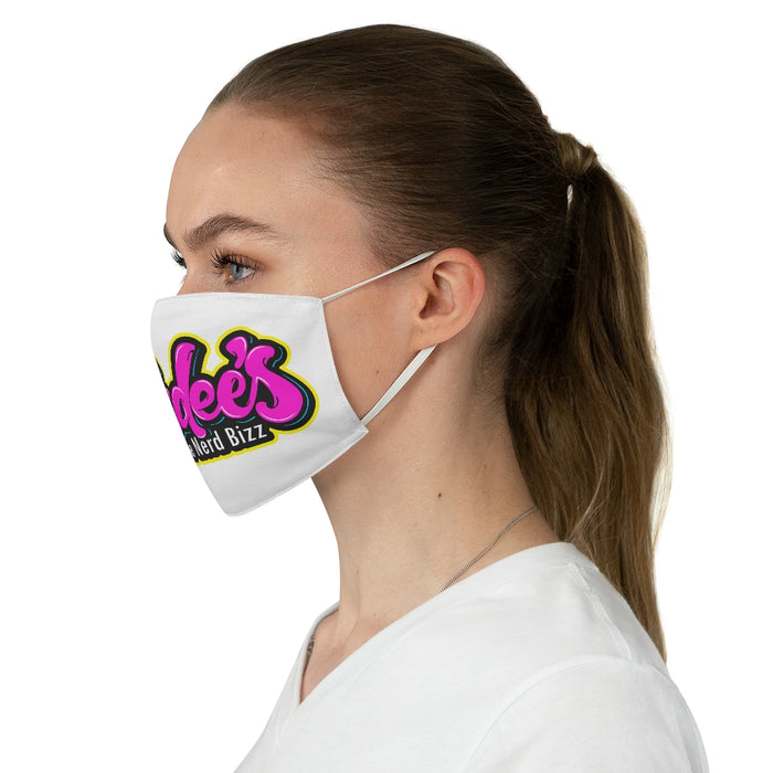 Nerdee's Pink Graffiti Logo Fabric Face Mask - White