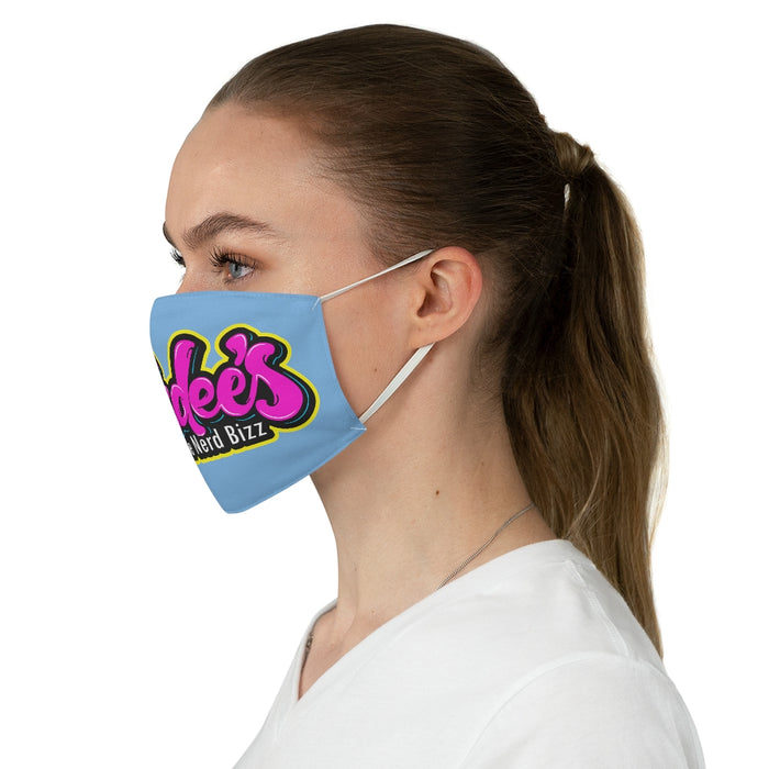 Nerdee's Pink Logo Fabric Face Mask - LT Blue