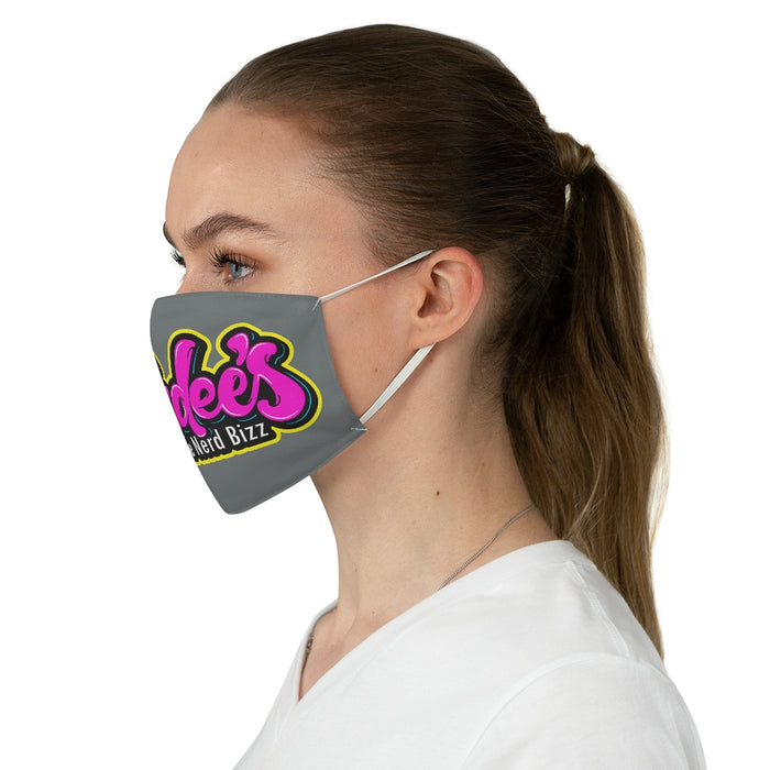 Nerdee's Pink Logo Fabric Face Mask - LT Gray