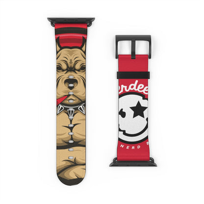 Nerdee's "Pitbull" Watch Band - (Design 01) Dark Red