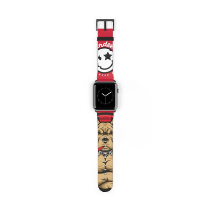 Nerdee's "Pitbull" Watch Band - (Design 01) Dark Red