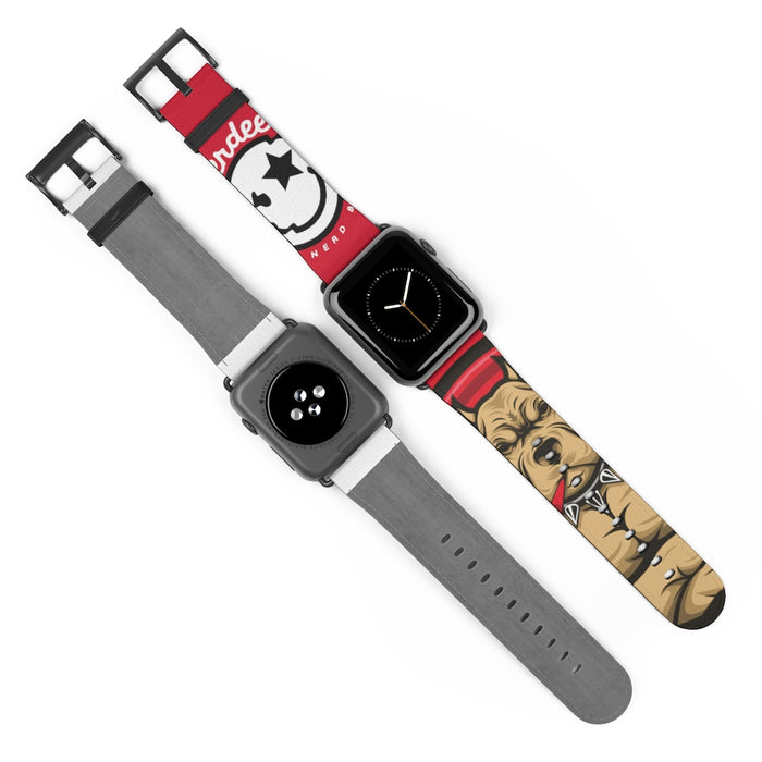 Nerdee's "Pitbull" Watch Band - (Design 01) Dark Red