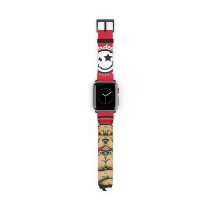 Nerdee's "Pitbull" Watch Band - (Design 01) Dark Red