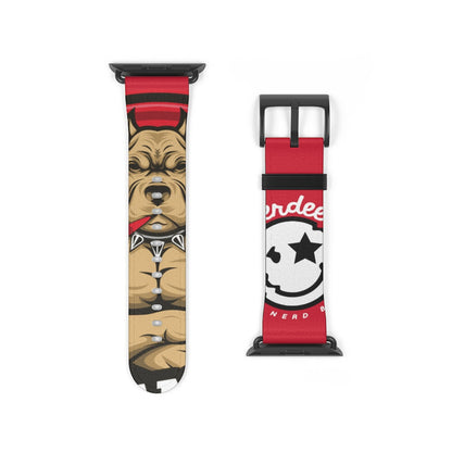 Nerdee's "Pitbull" Watch Band - (Design 01) Dark Red