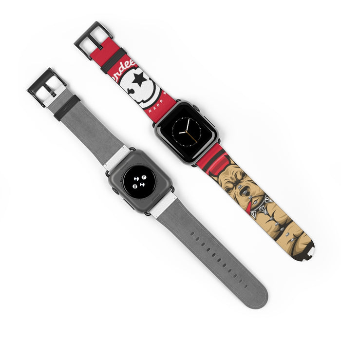 Nerdee's "Pitbull" Watch Band - (Design 01) Dark Red