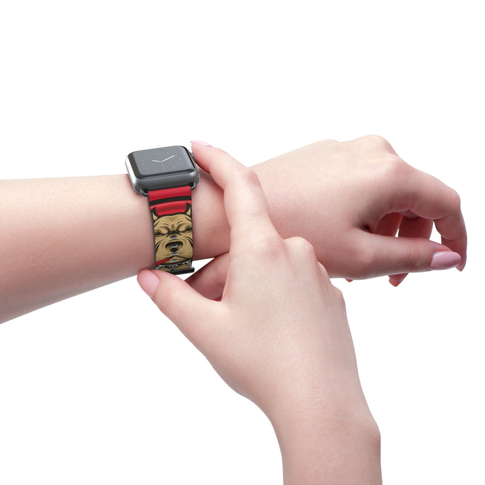Nerdee's "Pitbull" Watch Band - (Design 01) Dark Red