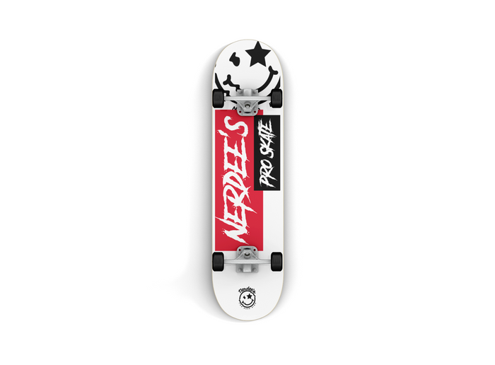 Nerdee's Pro Skate (WHT- Design 01) - Skateboard Deck
