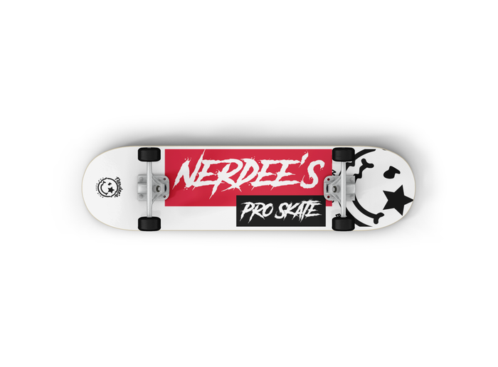 Nerdee's Pro Skate (WHT- Design 01) - Skateboard Deck