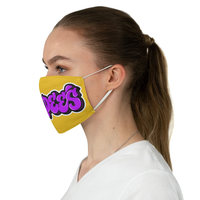 Nerdee's Purple Graffiti Logo Fabric Face Mask - Yellow