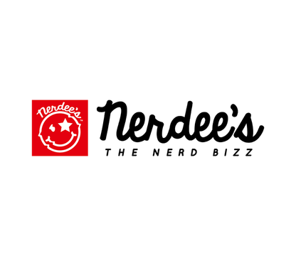 Nerdee's Red Banner Logo (WHT) - Unisex Hoodie