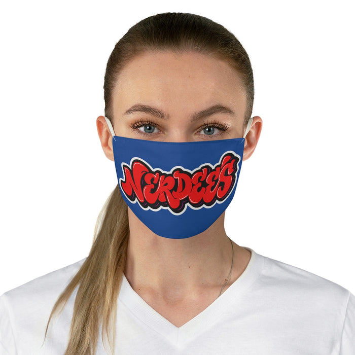Nerdee's Red Graffiti Logo Fabric Face Mask - Blue