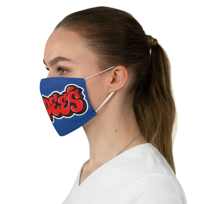 Nerdee's Red Graffiti Logo Fabric Face Mask - Blue