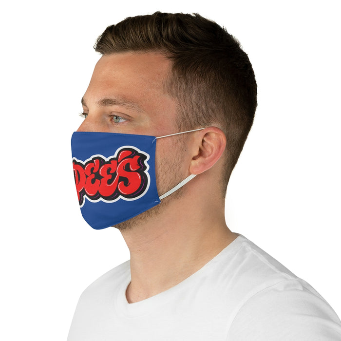 Nerdee's Red Graffiti Logo Fabric Face Mask - Blue
