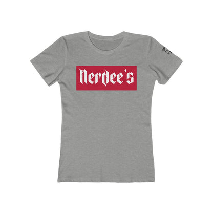 Nerdee's "Red Label" w/ sleeve Logo - Women's The Boyfriend Tee