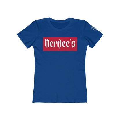 Nerdee's "Red Label" w/ sleeve Logo - Women's The Boyfriend Tee