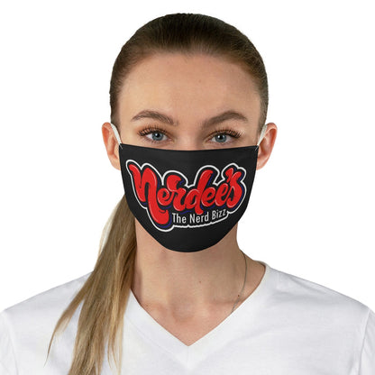 Nerdee's Red Logo Fabric Face Mask - Black