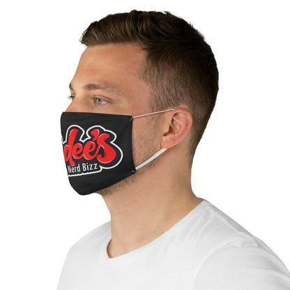Nerdee's Red Logo Fabric Face Mask - Black