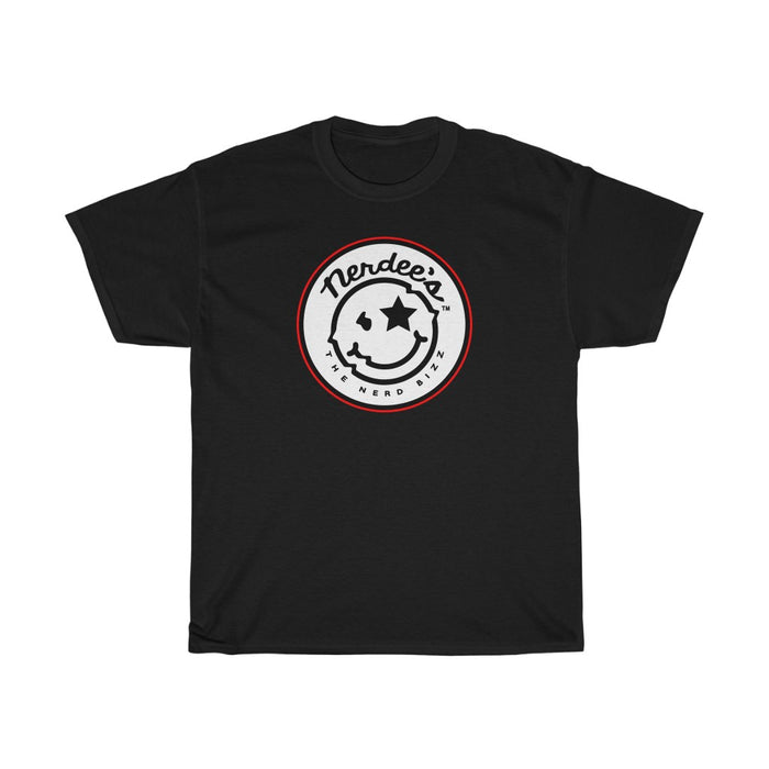 Nerdee's Round Emblem Logo (Design 02) - Unisex Heavy Cotton Tee