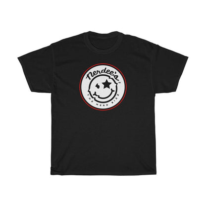 Nerdee's Round Emblem Logo (Design 02) - Unisex Heavy Cotton Tee