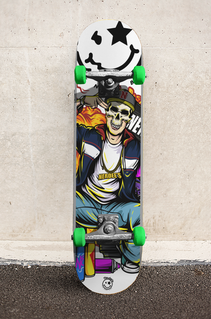 Nerdee's Skate Shop - "Explode" (WHT Design 01) - Skateboard Deck