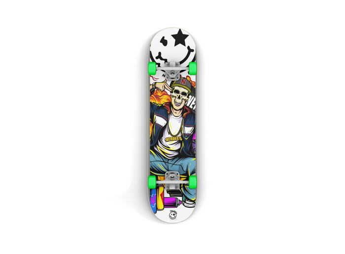 Nerdee's Skate Shop - "Explode" (WHT Design 01) - Skateboard Deck