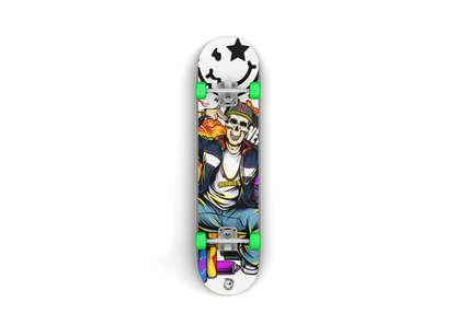 Nerdee's Skate Shop - "Explode" (WHT Design 01) - Skateboard Deck