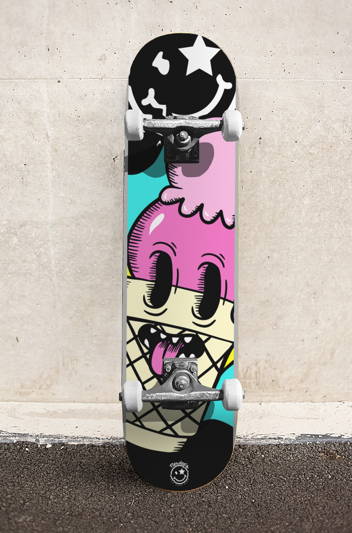 Nerdee's Skate Shop - "I-Scream" (BLK Design 01) - Skateboard Deck