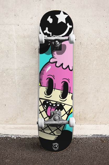 Nerdee's Skate Shop - "I-Scream" (BLK Design 01) - Skateboard Deck