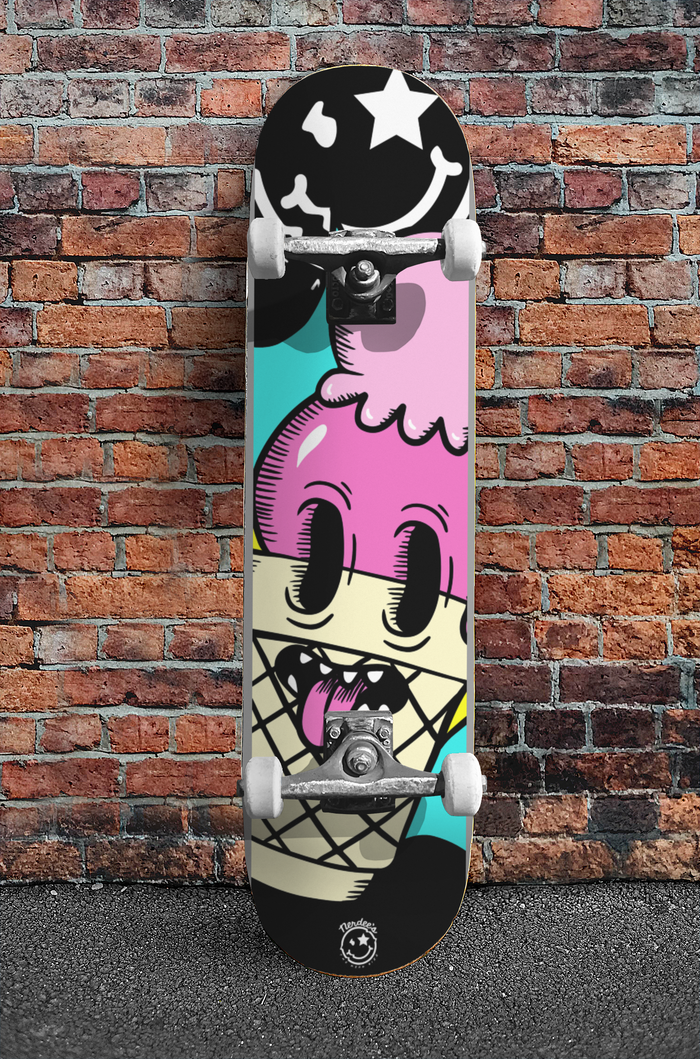Nerdee's Skate Shop - "I-Scream" (BLK Design 01) - Skateboard Deck