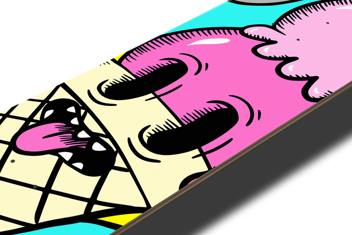 Nerdee's Skate Shop - "I-Scream" (GRY Design 01) - Skateboard Deck