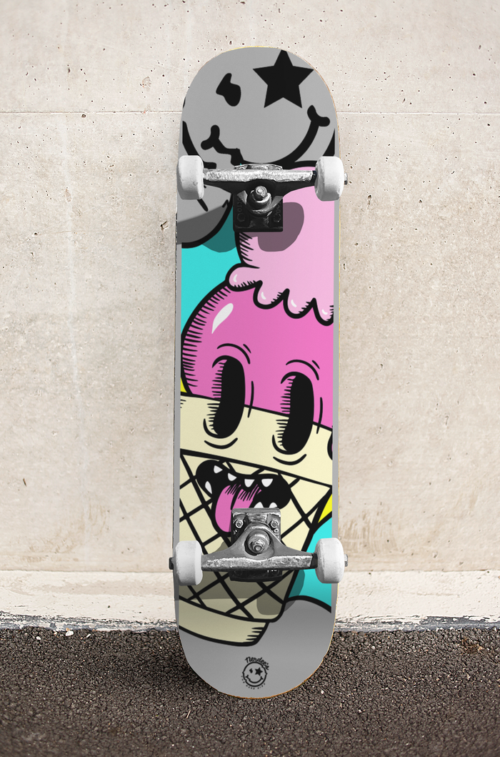 Nerdee's Skate Shop - "I-Scream" (GRY Design 01) - Skateboard Deck