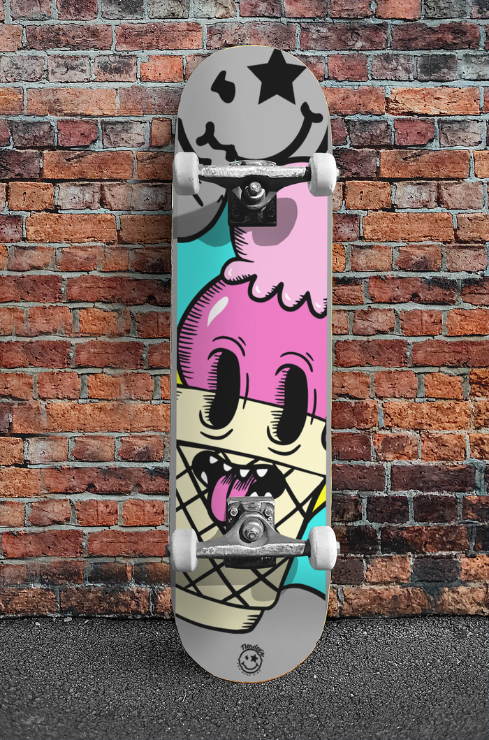 Nerdee's Skate Shop - "I-Scream" (GRY Design 01) - Skateboard Deck