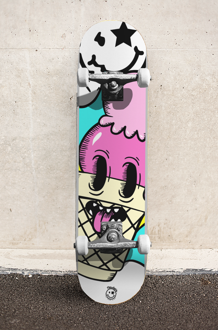 Nerdee's Skate Shop - "I-Scream" (WHT DESIGN 01) - Skateboard Deck