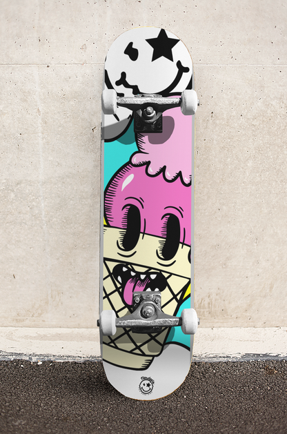 Nerdee's Skate Shop - "I-Scream" (WHT DESIGN 01) - Skateboard Deck