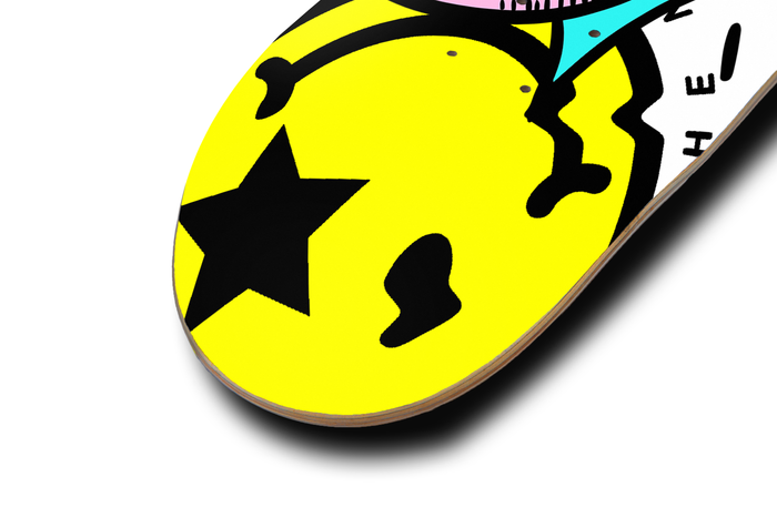 Nerdee's Skate Shop - "I-Scream" (WHT/YELL DESIGN 01) - Skateboard Deck