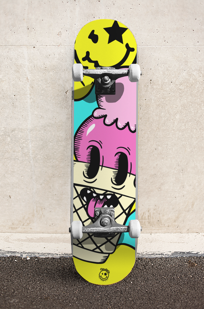 Nerdee's Skate Shop - "I-Scream" (YELL Design 01) - Skateboard Deck