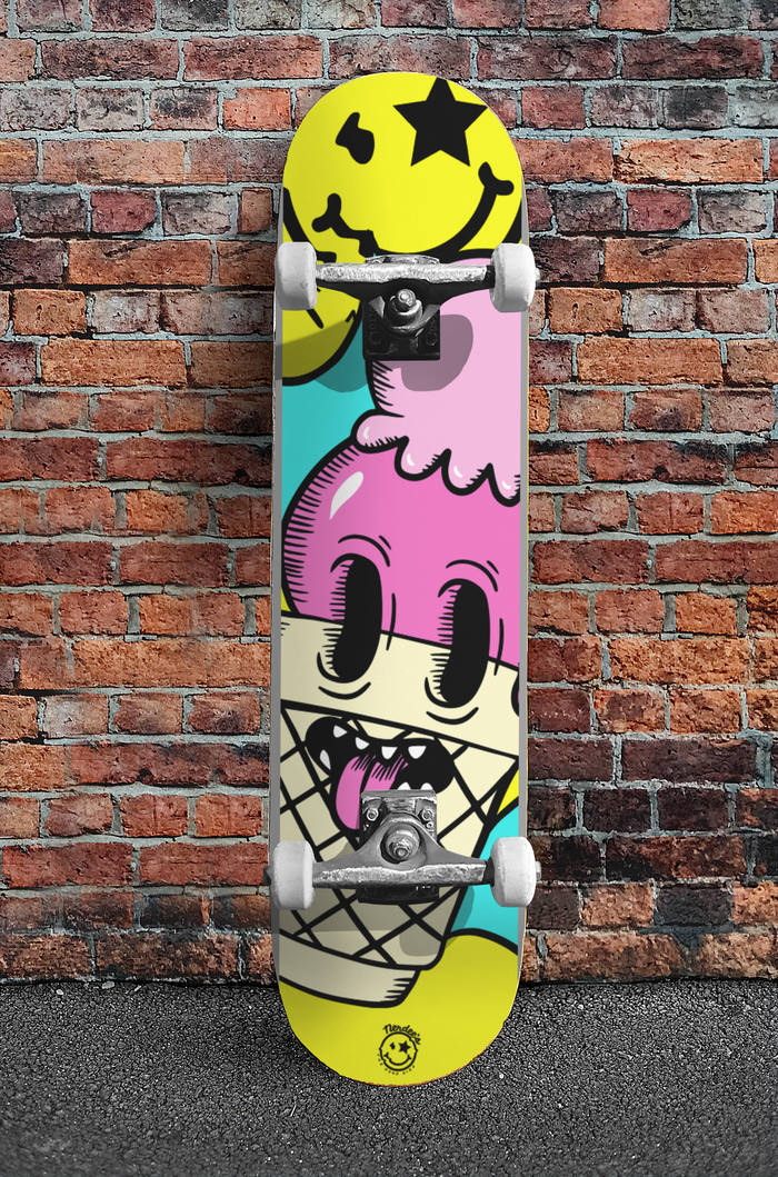 Nerdee's Skate Shop - "I-Scream" (YELL Design 01) - Skateboard Deck