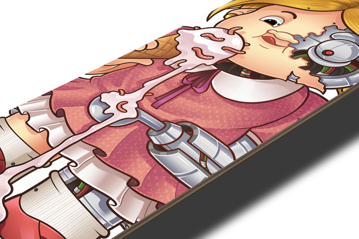 Nerdee's Skate Shop - Nerdee's World Cartoon Special Edition - "Merla" (WHT DESIGN 01) - Skateboard Deck