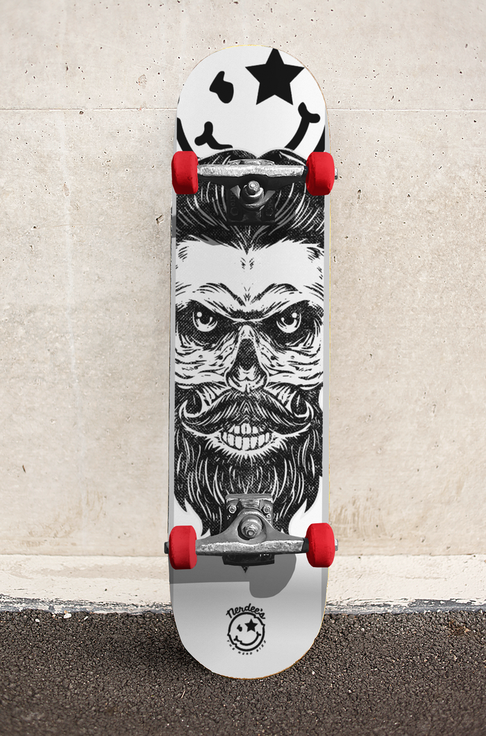 Nerdee's Skate Shop - SeedBallZ Racing "Graybeard" (WHT Design 01) - Skateboard Deck
