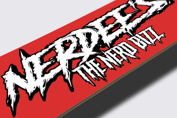Nerdee's Skate Shop "Chicken Scratch" Skateboard Deck
