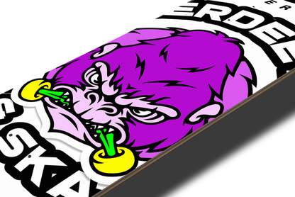 Nerdee's Skate Shop "Grape Ape" Logo (WHT Design 01) -  Skateboard Deck