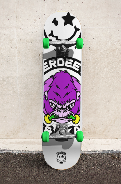 Nerdee's Skate Shop "Grape Ape" Logo (WHT Design 01) -  Skateboard Deck