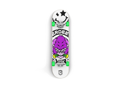 Nerdee's Skate Shop "Grape Ape" Logo (WHT Design 01) -  Skateboard Deck