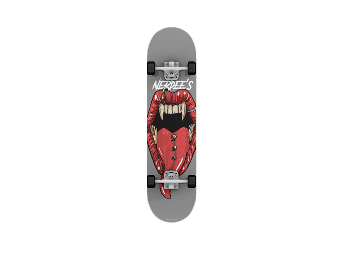 Nerdee's Skate Shop "Long in the Tooth"  (zoomed in) -  Skateboard Deck